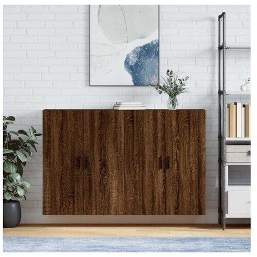vidaXL Stenska omarica 2 kosa rjavi hrast 69,5x34x90 cm Cene