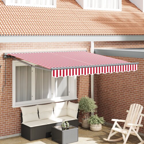vidaXL Retraktilna tenda Rdeča in bela črta 300x250 cm Cene
