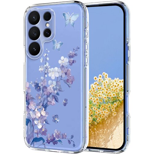  Maska za Samsung Galaxy S26 Ultra Butterfly Floral - Violets Slike