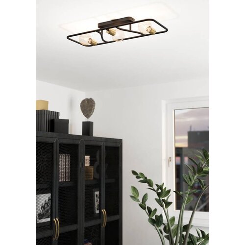 Eglo zidna i stropna svjetiljka Messinaro, 3 x E27, crna/bru&scaron;eni mesing, 72 cm, 900367 Cijene