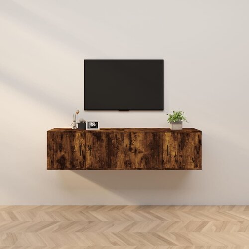 vidaXL Zidni TV ormarići 2 kom boja dimljenog hrasta 80x34 5x40 cm Cene