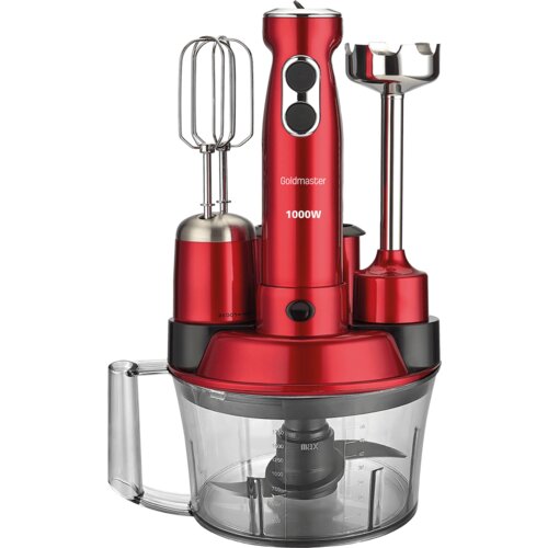 Goldmaster Štapni mikser sa posudom, 5u1, 1000 W, Multipraktik – GM-7239VK Elena Max Dark Red Cijene