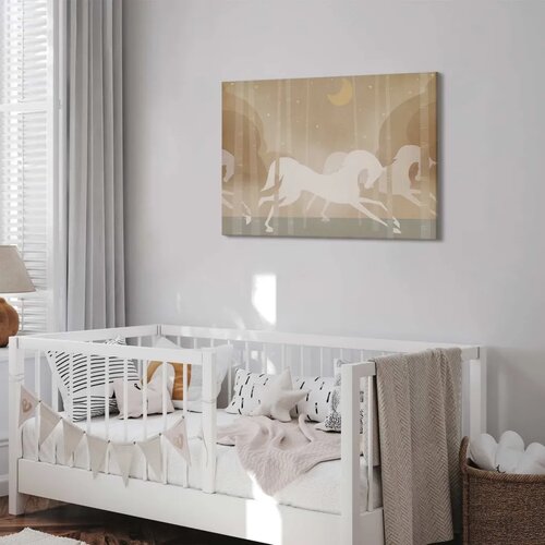  Slika - Moon Horses - Horses Galloping Among Trees on a Starry Night 90x60 Standard Slike