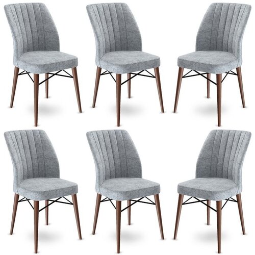 Hanah home Flex - Grey, Brown GreyBrown Chair Set (6 Pieces) Cene