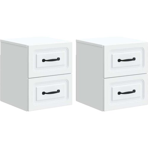  Noćni ormarić za montažu na zid 2 pcs Bijela 34 5 x 33 x 40 cm - Bijela 2 Cene