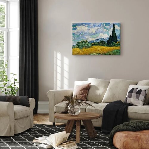  Slika - Vincent Van Gogh &amp;ndash; Wheat Field with Cypresses 90x60 Na talijanskom platnu Slike
