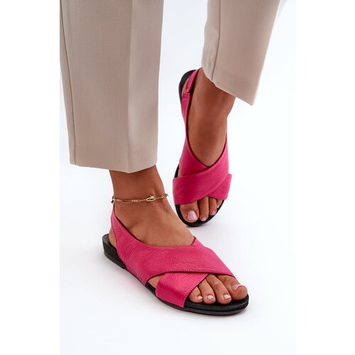 Kesi Zazoo Women&amp;#039;s fuchsia leather sandals Slike