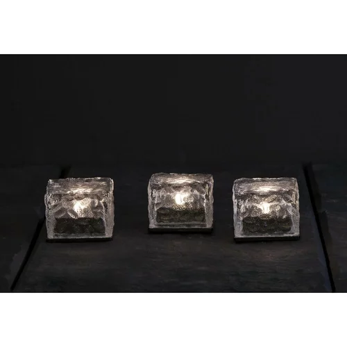 Star Trading Komplet 3 zunanjih solarnih sveč Candle Icecube, višina 5,5 cm