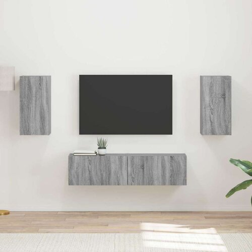  Komplet TV omaric 4 pcs Siva Sonoma Konstruiran les, (5000132243) Cene
