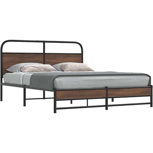 vidaXL Metalni okvir kreveta bez madraca smeđa boja hrasta 160x200 cm Cijene
