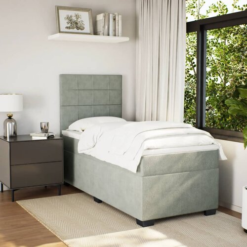 Box spring krevet s madracem svjetlosivi 80 x 200 cm bar&amp;scaron;unasti Slike