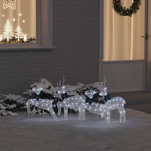 vidaXL LED irvasi 4 pcs Bijelo 45 x 19 x 65 cm tkanina Cene
