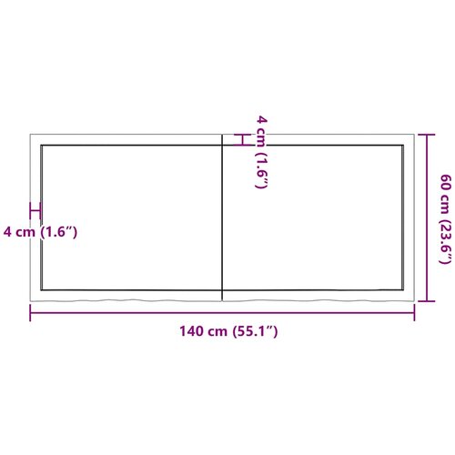  Zidna polica svjetlosmeđa 140x60x(2-4) cm obrađena hrastovina Slike