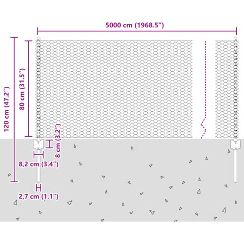 VidaXL ogradni stupovi 11 kom U-kanal siva 80 cm čelik Slike