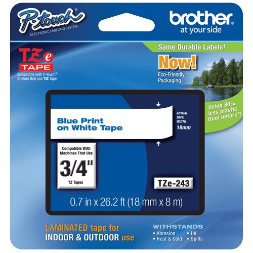 Brother TZE243 Bel/moder 18mm, trak za PT, (20442460) Cene