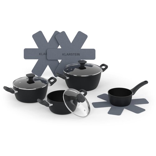 Klarstein Noto Endurance, set posuda, 4 posude, kovani aluminij, indukcijska PTFE neljepljiva površina Cijene