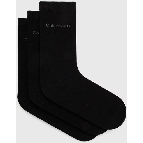 Calvin Klein Nogavice 3-pack ženske, črna barva, 701226676