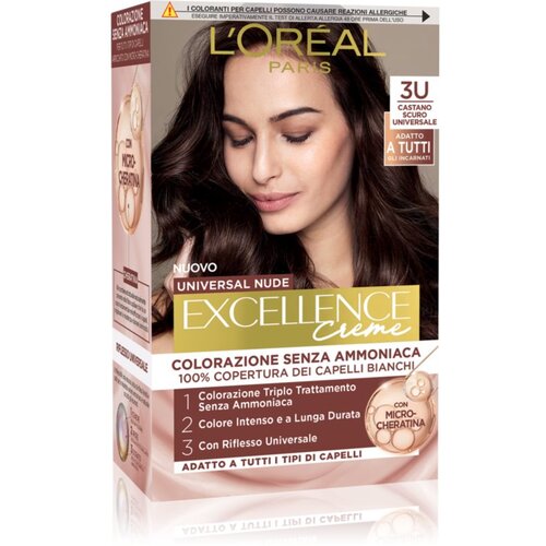 L´Oréal Paris Excellence Universal Nudes permanentna barva za lase odtenek 3U Castano Scuro Universale 1 kos Cene