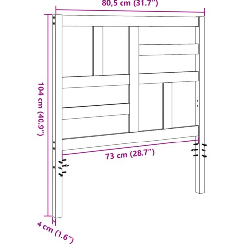  Uzglavlje za krevet Vo&amp;scaron;tano smeđa 80.5 x 4 x 104 cm Slike