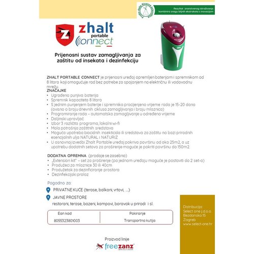 Select Aroma Zhalt Portable Connect prijenosni uređaj za za&amp;scaron;titu od komaraca i drugih nametnika Slike