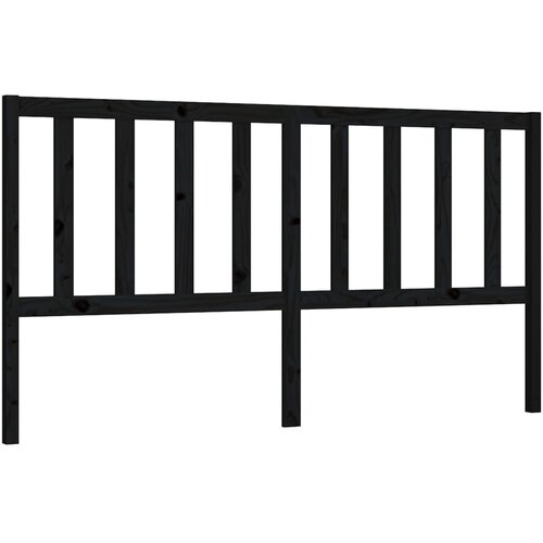Maison Chic posteljno vzglavje - vzglavna omarica - nočna omarica črno 206x4x100 cm trdna borovina, (21705622) Slike