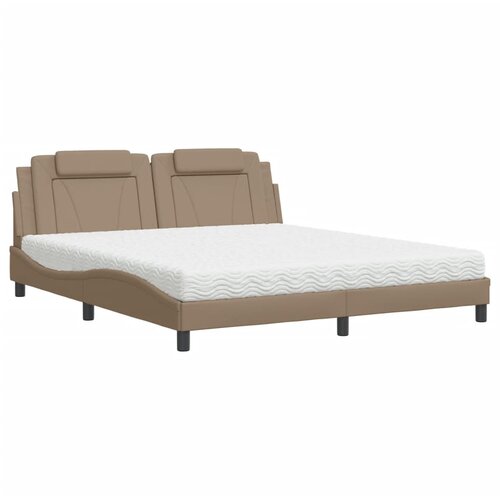vidaXL Postelja z vzmetnico kapučino 180x200 cm umetno usnje, (21242981) Cene