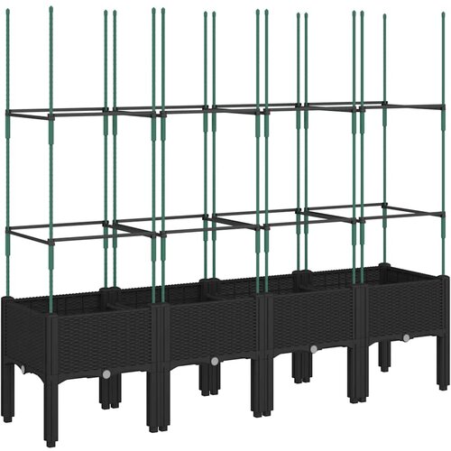  Vrtna sadilica s re&amp;scaron;etkom crna 160 x 40 x 142,5 cm PP Slike