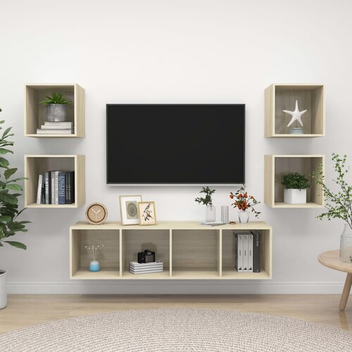  5-dijelni set TV ormarića boja hrasta sonome od iverice Cijene