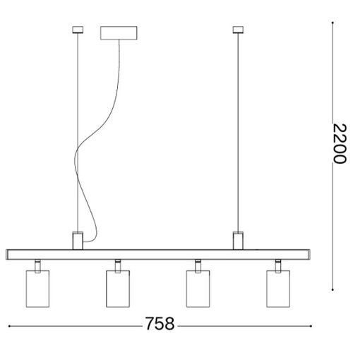 Ideal Lux led luster na sajli dynamite 4xGU10/7W/230V cri 90 bela Slike
