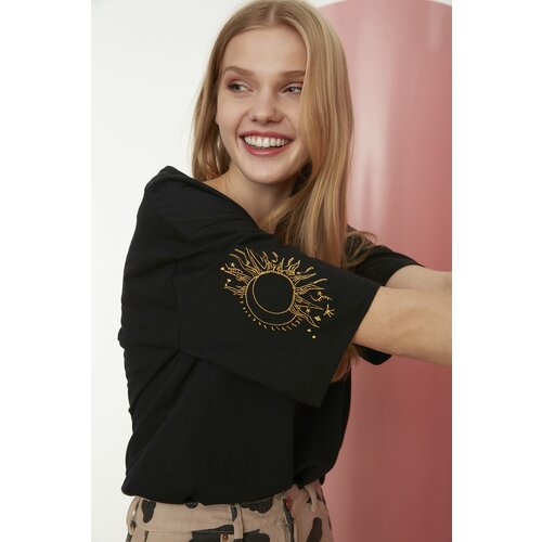 Trendyol Ženska majica Sun&Moon embroidery Cene