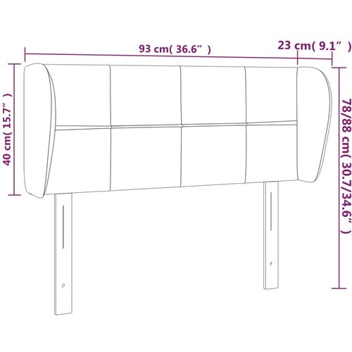  Uzglavlje s u&amp;scaron;ima crno 93x23x78/88 cm bar&amp;scaron;unasto Slike