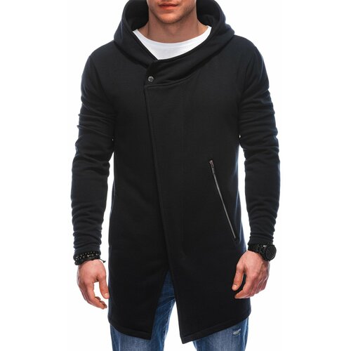 Edoti Men's asymmetrical unbuttoned hooded sweatshirt OM-SSZP-0111 Cene