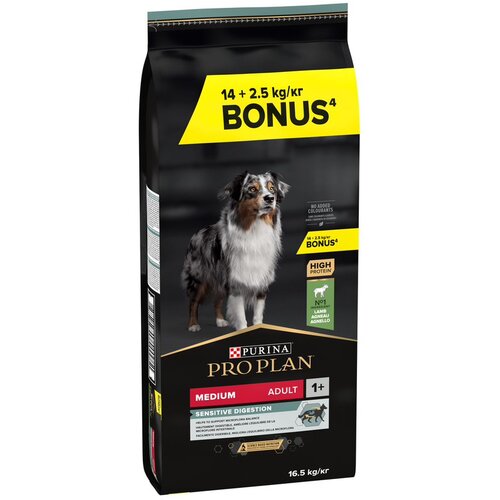 Pro Plan 14 kg + 2/2,5 kg besplatno! veliko pakiranje - Medium Adult janjetina i riža OPTIDIGEST (14 + 2,5 kg) Cijene