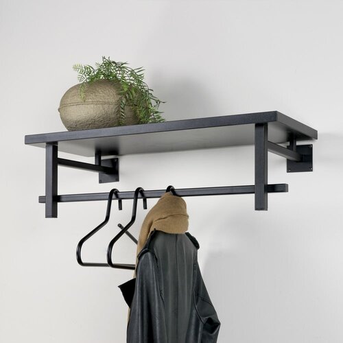 Spinder Design crna metalna zidna vje&amp;scaron;alica s policom simplon &amp;ndash; Slike