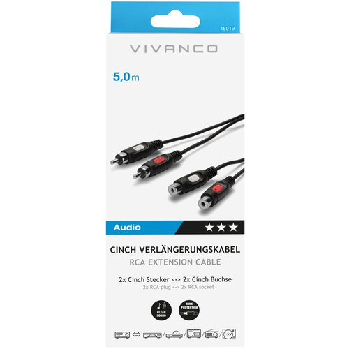 Vivanco Cinch-Verlängerung, stereo 5m 46019 5m 46/01 50 Cene