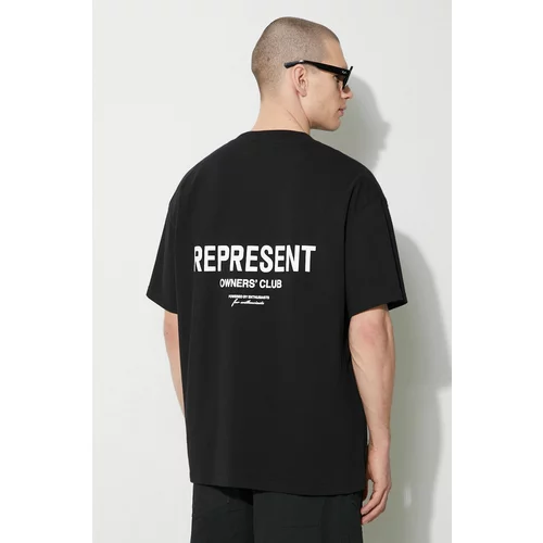 Represent Pamučna majica Owners Club za muškarce, boja: crna, s tiskom, OCM409.01