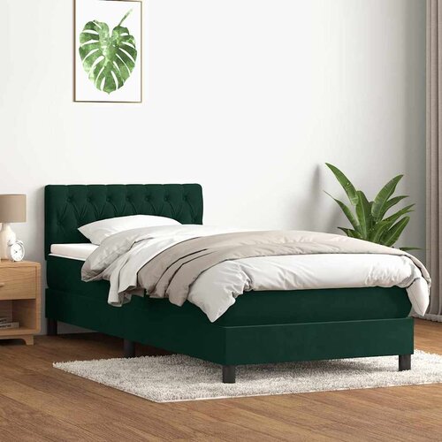 Box Spring krevet s madracem tamnozeleni 80x220 cm bar&amp;scaron;un Slike