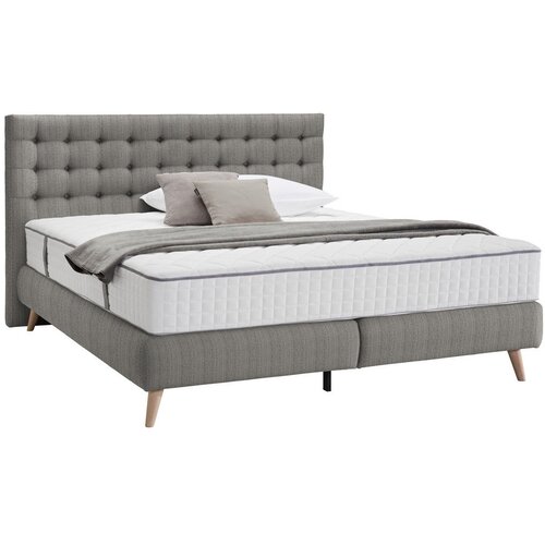 CARRYHOME POSTELJA BOXSPRING 160 cm x 200 cm , tekstil svetlo siva Cene