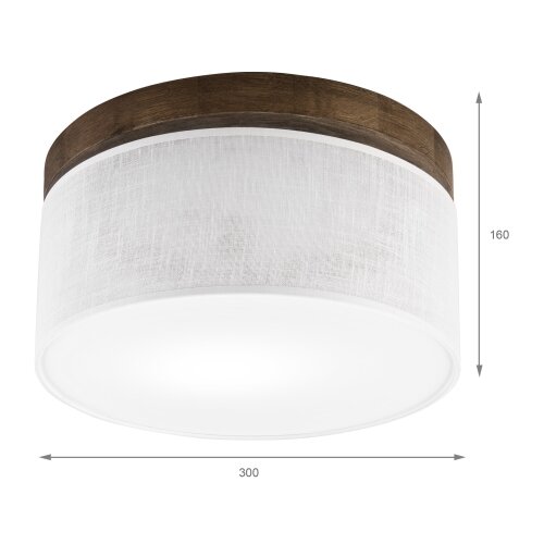  Brilagi - LED plafonsko svetlo BELLADONNA 1xE27/15W/230V &amp;Oslash; 30 cm bela/hrast orah Slike