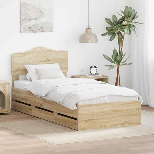  Okvir za krevet s ladicama Sonoma hrast 100 x 200 cm - sonoma hrast 100 x 200 cm Cijene