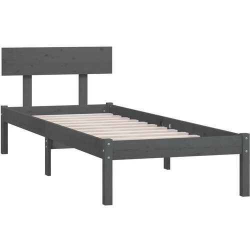  Okvir za krevet od masivne borovine sivi 100 x 200 cm Slike