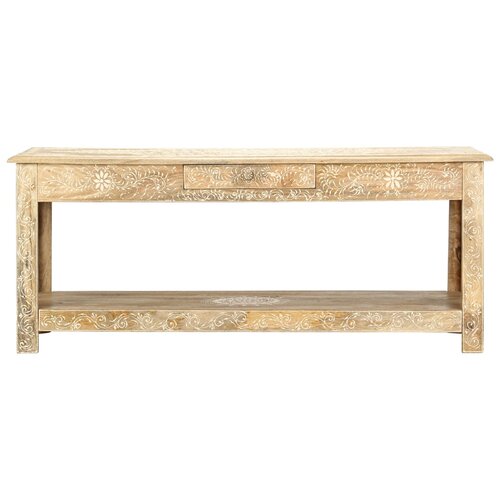 Maison Chic Klubska mizica - kavna mizica - Nizka mizica 110x50x45 cm ročno barvan trden mangov les, (21754543) Cene