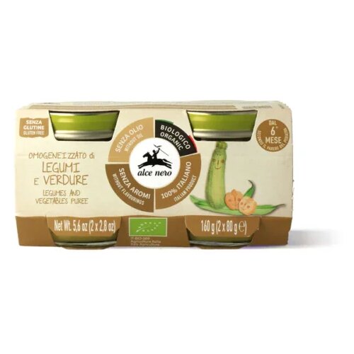 Oznake: Alce Nero Spazio Natura Alce Nero organski pire od mahunarki 2 x 80 g Slike