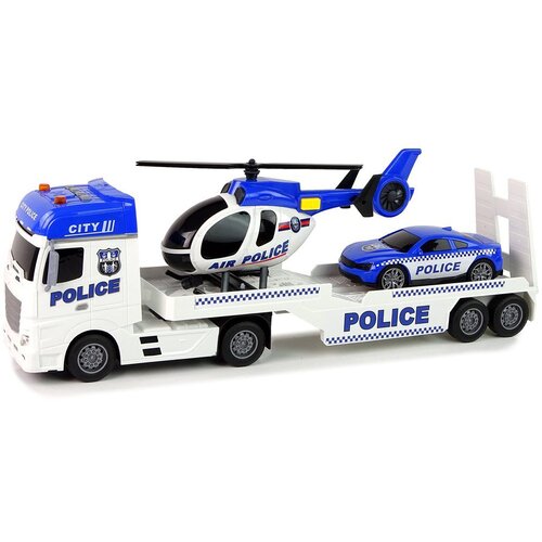  Igračka policijski set kamion transporter helikoptera i auta Slike