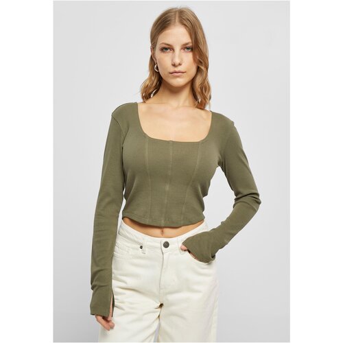 UC Ladies Ladies Short Rib Corsage Longsleeve olive Slike