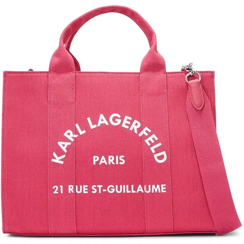 Karl Lagerfeld Nakupovalna torba roza / bela
