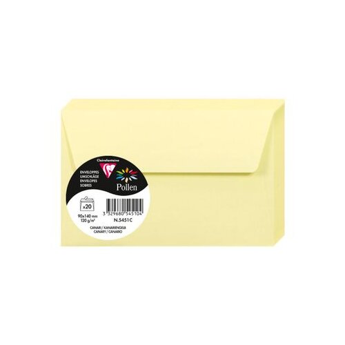 Clairefontaine kuverte Pollen 90x140mm 120gr canary 1/20 Cene
