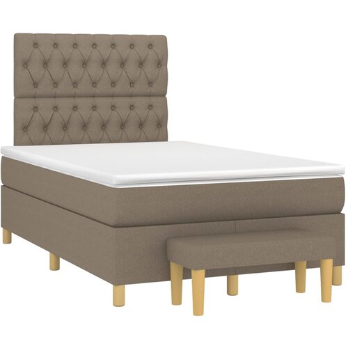 VidaXL Box spring postelja z vzmetnico taupe 120x190 cm blago Slike