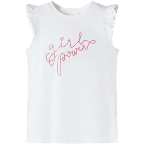  Dječja majica s volanima na rukavima prljavo bijela boja 116 Slike