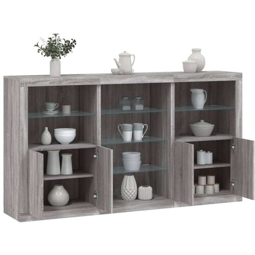  Komoda z LED lučkami siva sonoma 181,5x37x100 cm Cene